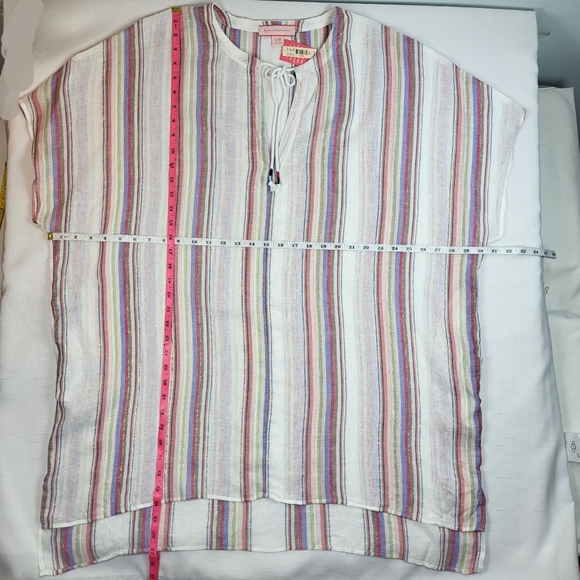 Uncommon Sense Striped COVERUP Womens Size S/M Multicolor Linen Blend Beach NWT - Picture 5 of 16